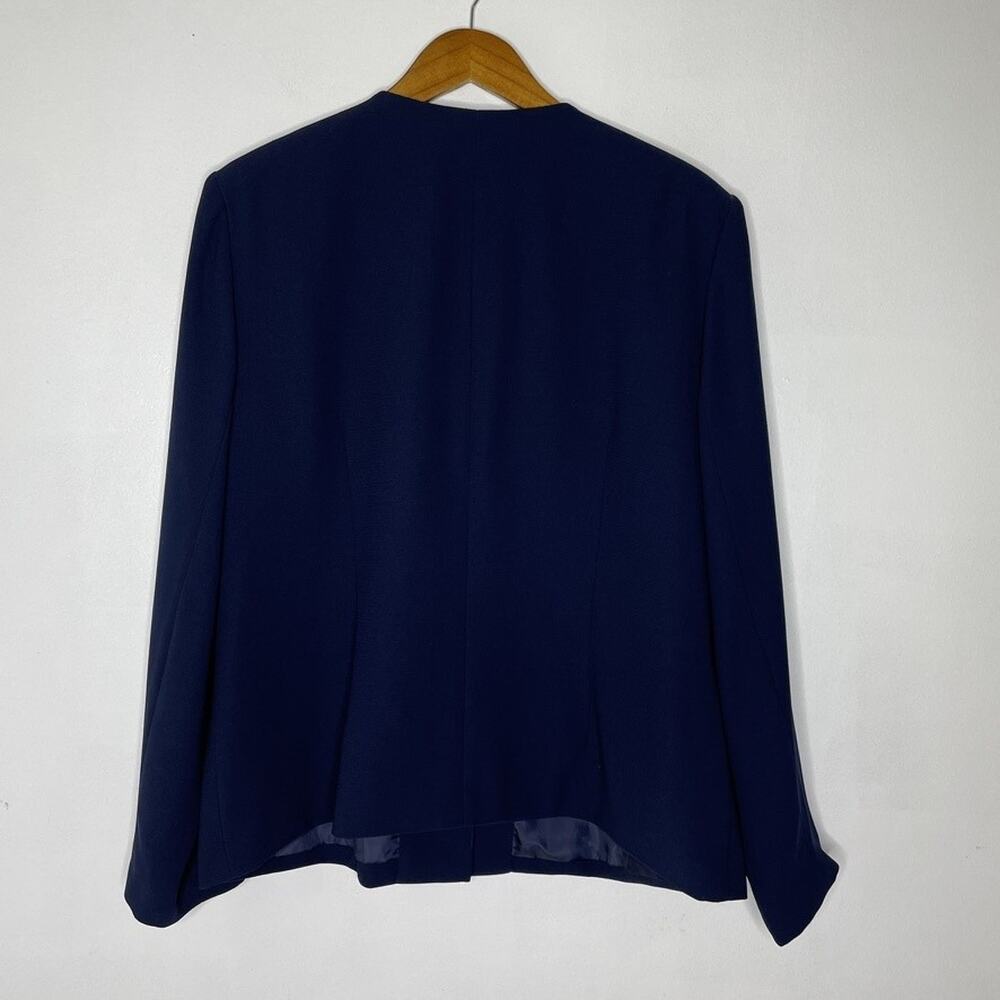 Mary McFadden Collection Blazer Womens 18 Navy Blue Dressy Career Jacket Classic - Picture 4 of 6
